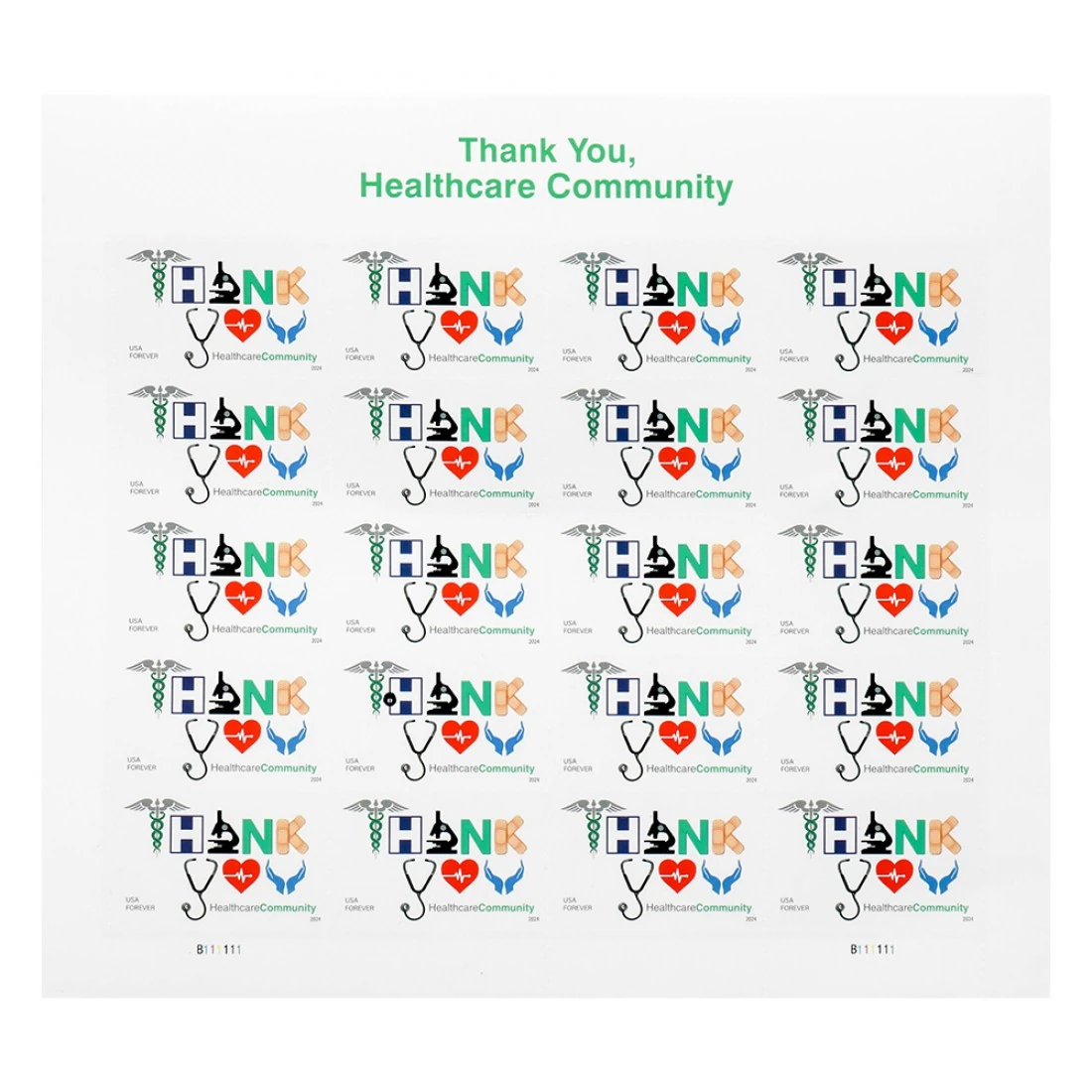 product_image_1768790999 2024 US Thank You, Healthcare Community First Class Forever Stamps