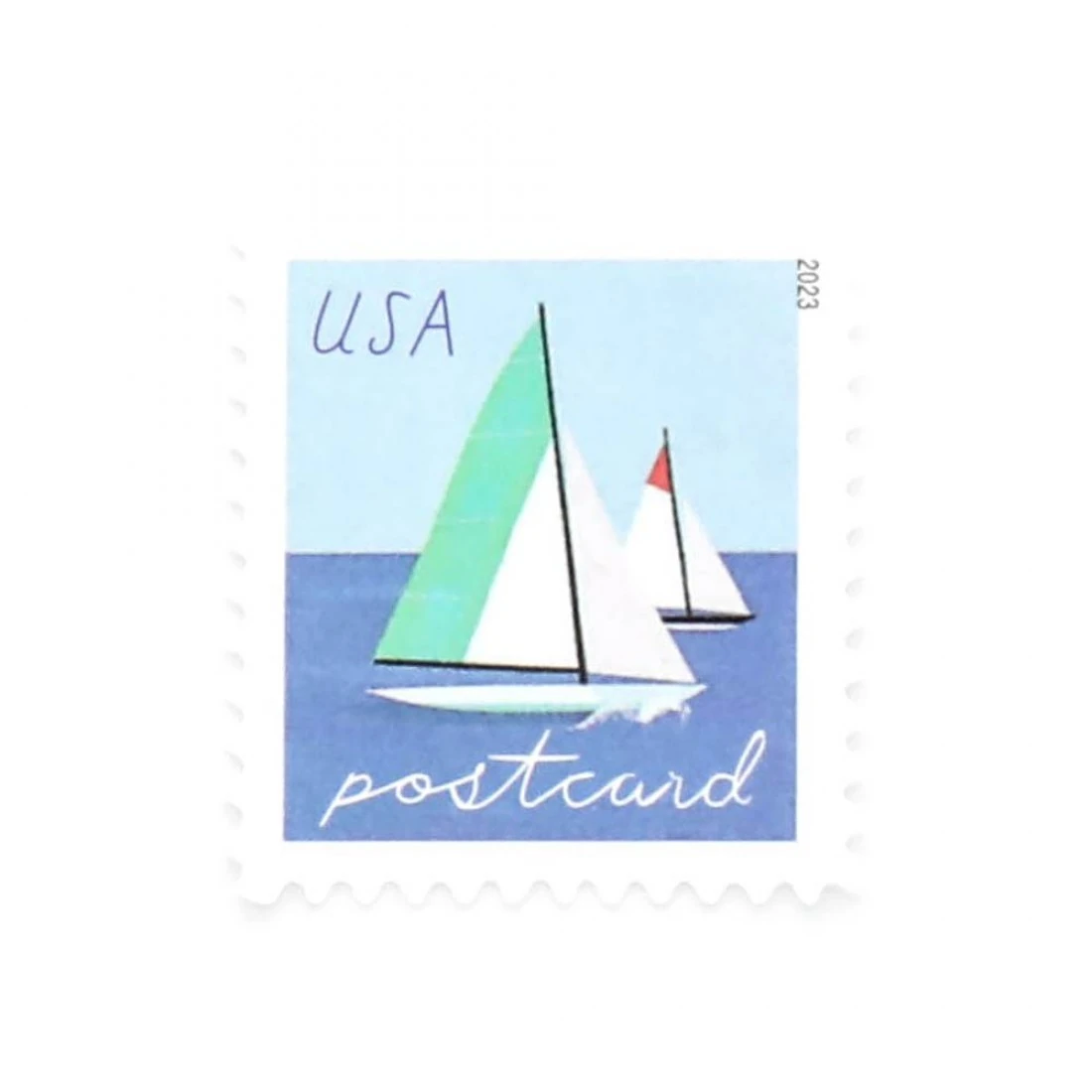 2023 US Sailboats Postcard Forever Stamps - forever stamp vs regular stamp usage