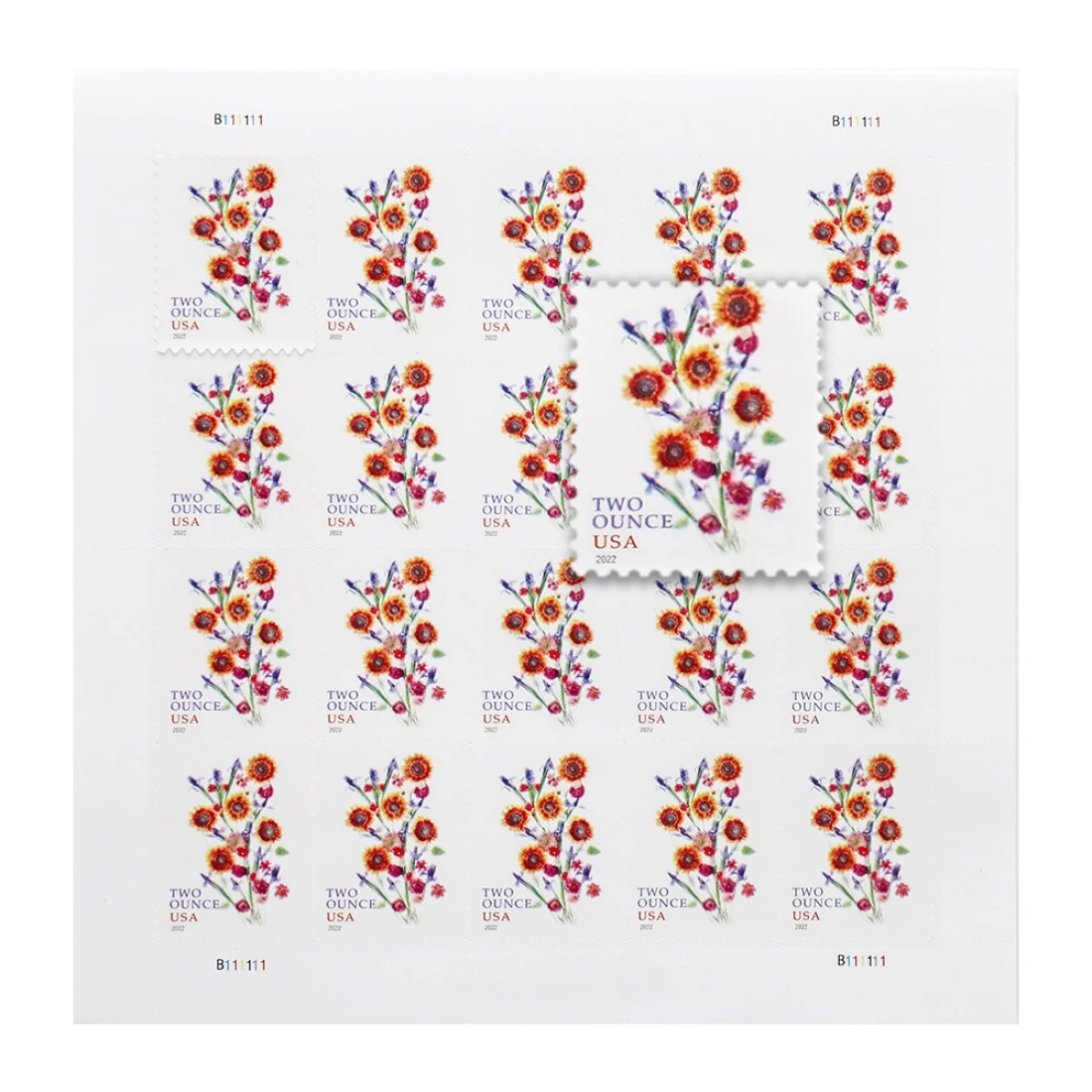 Close up of 2003 usps purple heart stamp showing George Washington profile