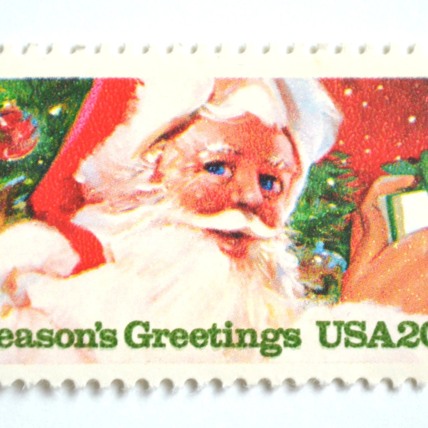 10 Vintage Santa Claus Postage Stamps