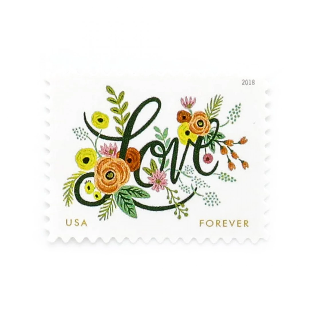 2018 US Wedding Love Flourishes Forever Postage Stamps bridal shower stamps