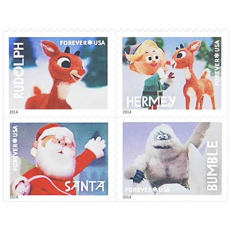 Forever Stamps 2014 Rudolph the Red-Nosed Reindeer bugs bunny stamps value comparison