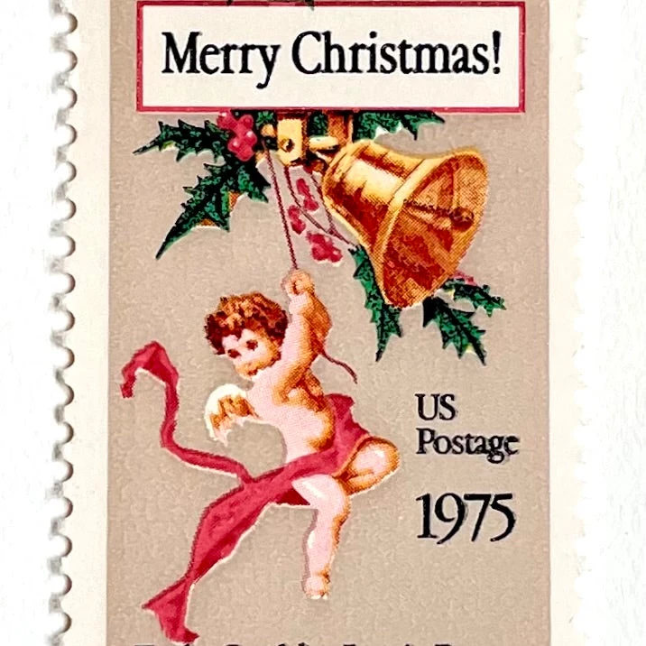love of stamps christmas angel vintage stamps