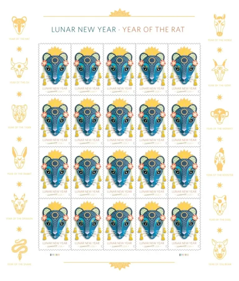 Forever Stamps 2020 Lunar New Year – Year of the Rat, First-Class Postage