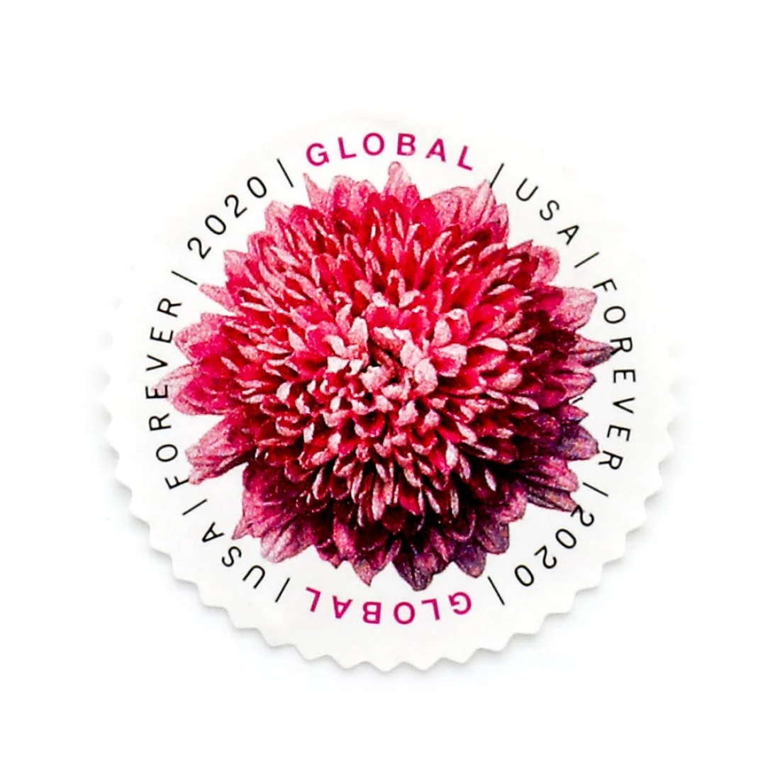 2020 US Global Chrysanthemum Forever Stamps mail letter to england from us