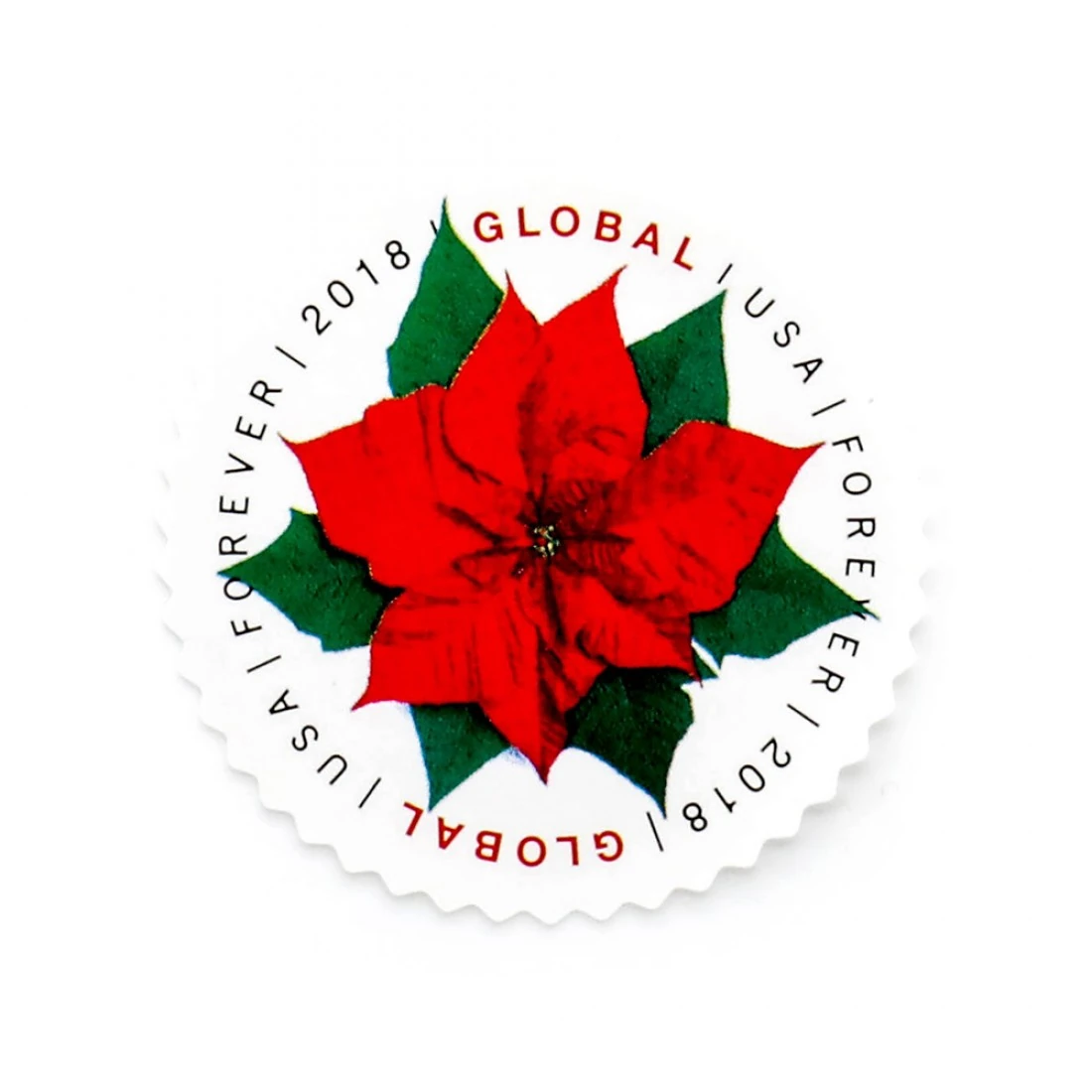 2018 US Global Poinsettia Forever Stamps mail letter to england from us