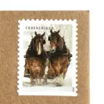 10 Forever Horse Stamps Christmas Sleigh Ride Holiday Horses Stamps for Mailing Christmas Cards