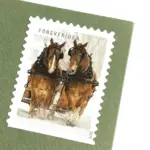 10 Forever Horse Stamps Christmas Sleigh Ride Holiday Horses Stamps for Mailing Christmas Cards