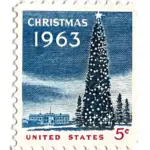 10 Vintage 1963 Christmas Stamps White House Tree Postage for Mailing
