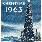 10 Vintage 1963 Christmas Stamps White House Tree Postage for Mailing