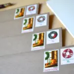 10 Vintage Christmas Postage Stamps Toy Shop Wreath Unused Holiday Stamps for Mailing