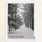 10 Winter Forest Forever Stamps Holiday Woods in Snow Postage Stamps for Mailing