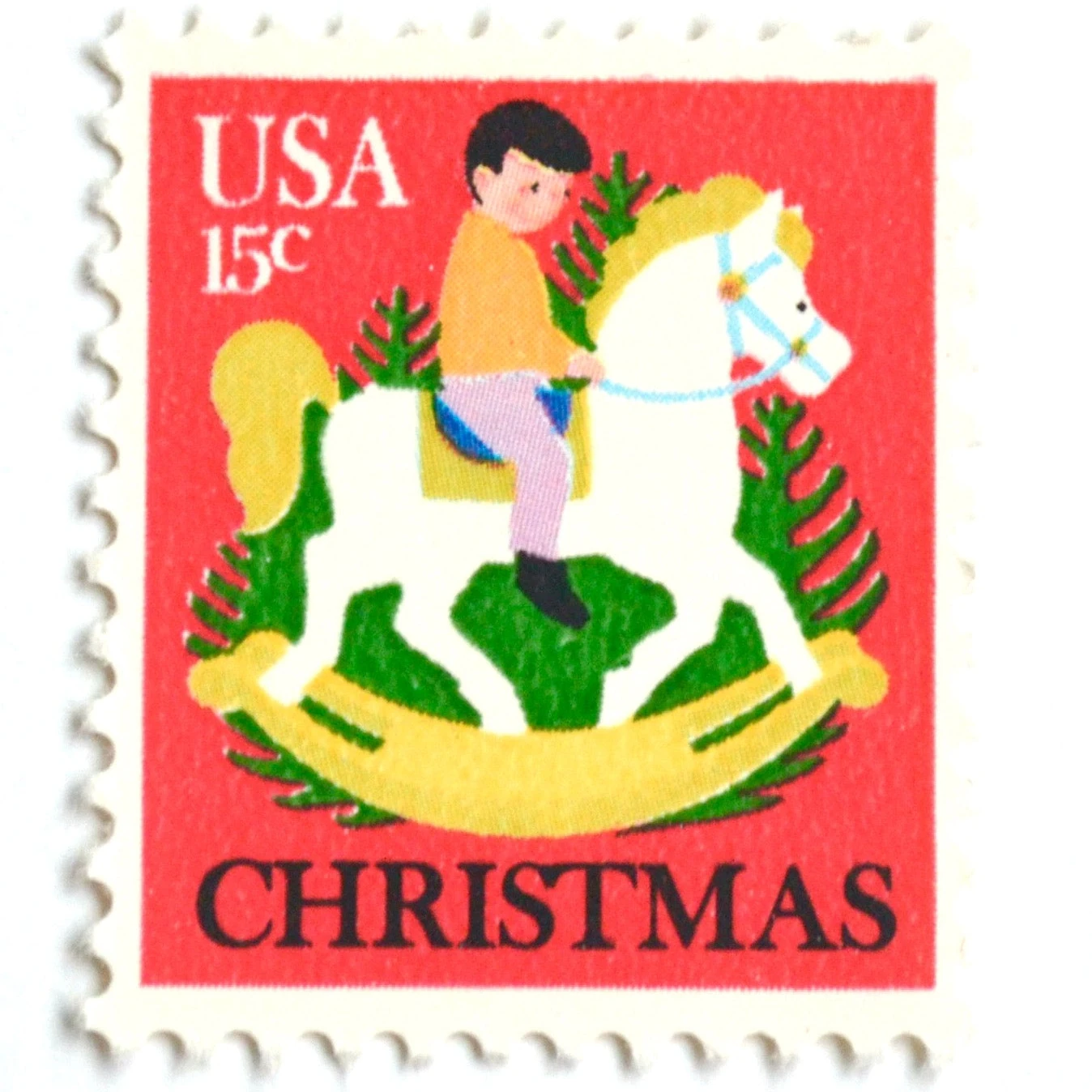 10 Christmas Postage Rocking Horse Stamps Unused for Mailing
