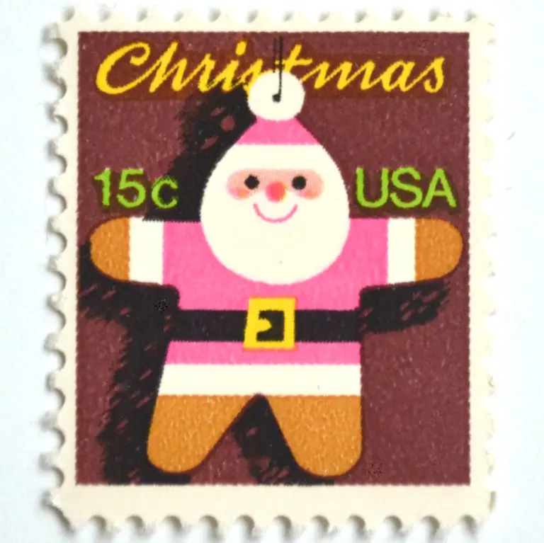 10 Gingerbread Man Santa Stamps Stamps Unused Vintage Postage