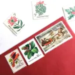 10 Vintage Currier and Ives Christmas Stamps Unused for Mailing