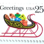 10 Vintage Holiday Postage Stamps Christmas Sleigh Unused for Mailing Holiday Cards