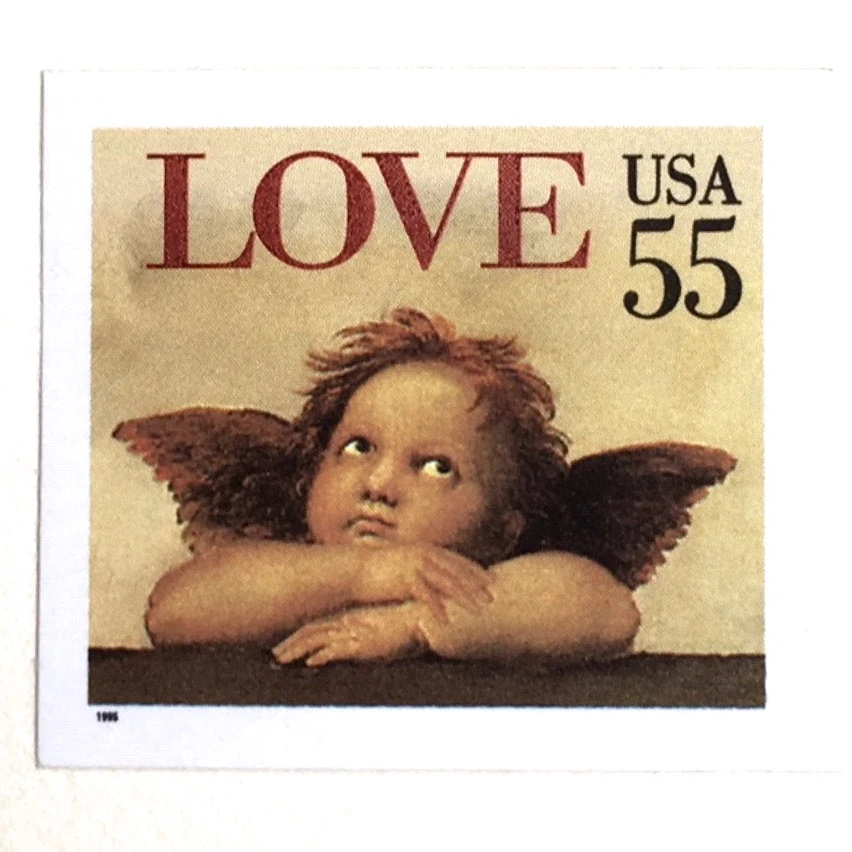1995 love stamp value cherub design vintage postage