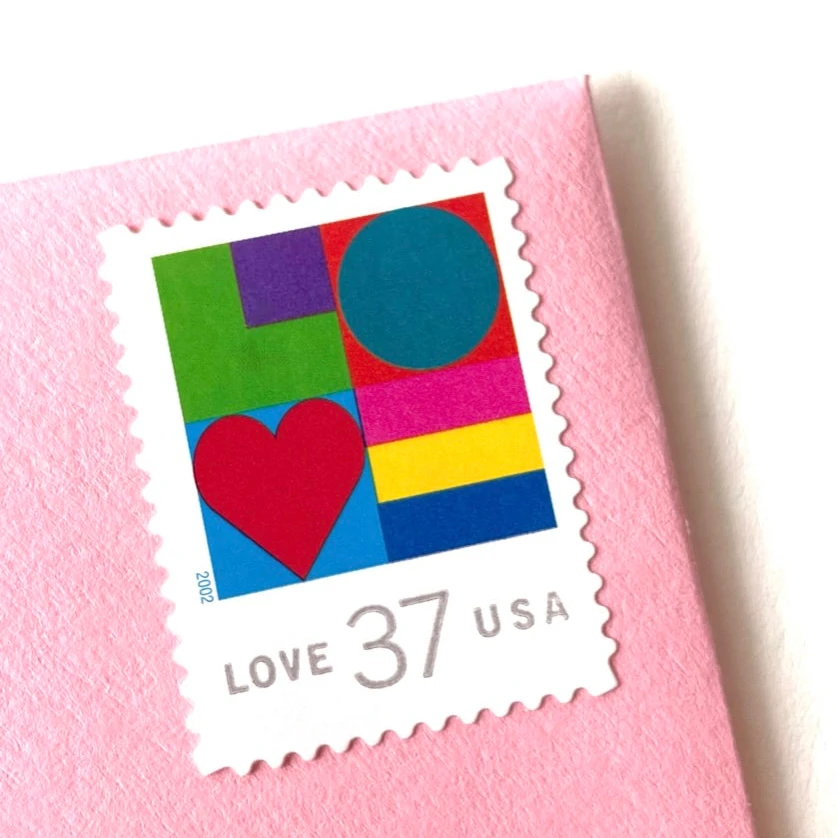lover of stamps vintage modern love colorful collection