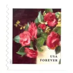 10 Red Flower Forever Stamps Unused Postage For Mailing Wedding Invitations