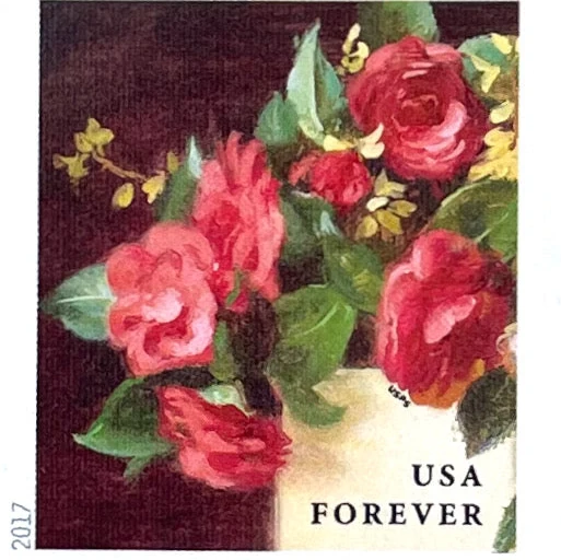 10 Red Flower Forever Stamps Unused Postage For Mailing Wedding Invitations