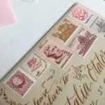 10 Vintage Pink Stamps Books and Reading Unused Vintage Postage for Mailing