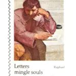 10 Vintage Oil Painting Postage Stamps // Old World Fine Art US Postage // 10 Cent Pink Stamps for Mailing Cards and Wedding Invitations