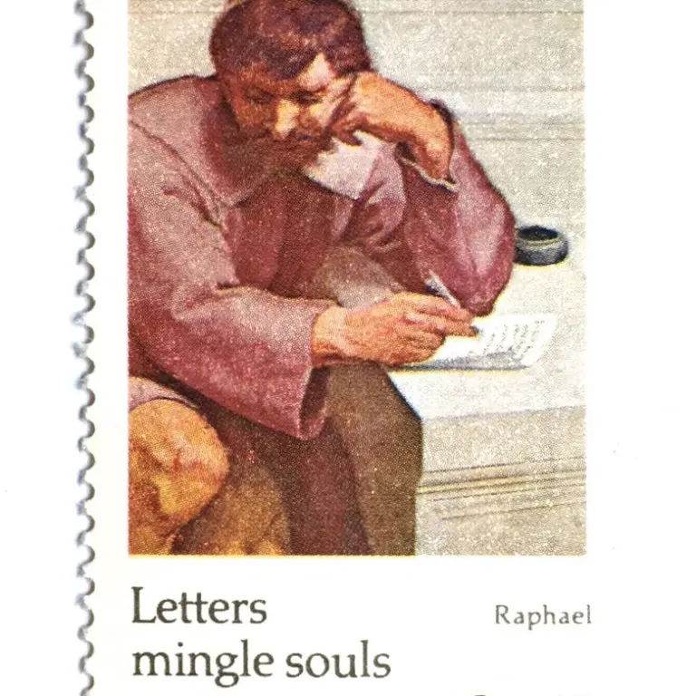 10 Vintage Oil Painting Postage Stamps // Old World Fine Art US Postage // 10 Cent Pink Stamps for Mailing Cards and Wedding Invitations