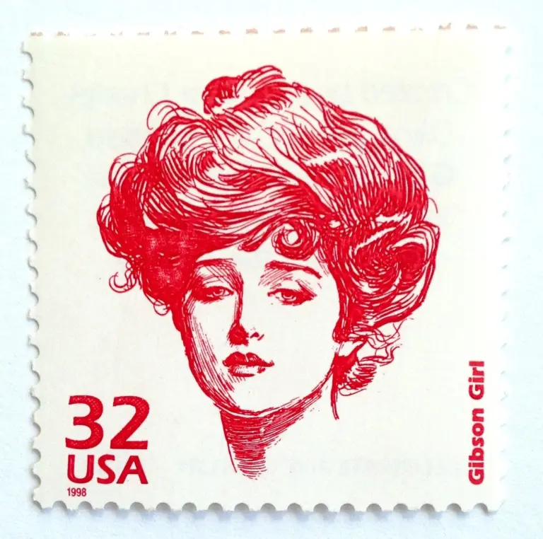 10 Gibson Girl Stamps Vintage Unused Postage for Mailing