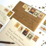 10 Vintage Poet Postage Stamps Neutral Palette Stamps Unused for Mailing