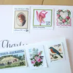 10 Vintage Poet Postage Stamps Neutral Palette Stamps Unused for Mailing