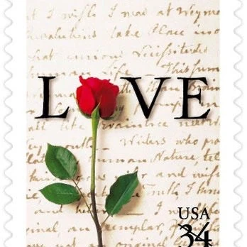 10 Red Rose Love Letter Postage Stamps Unused 34 Cent Vintage Postage Stamps for Mailing