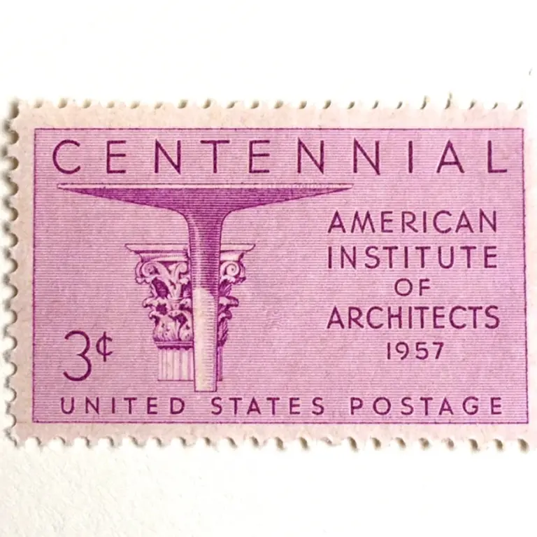 10 Vintage Pink Postage Stamps American Institute of Architects Unused Stamps for Mailing