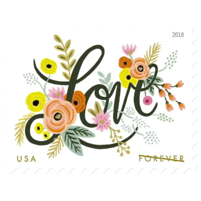 10 LOVE Botanical Forever Stamps Unused Flower Love Forever Postage Stamps for Mailing