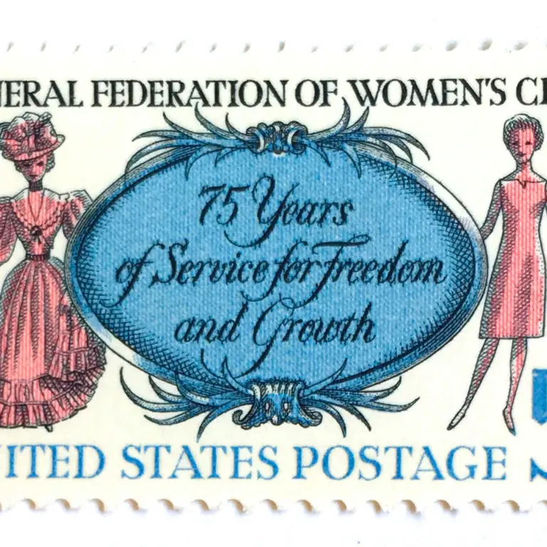 10 Vintage Women's Club Postage Stamps Unused Pink and Blue Vintage Postage for Mailing