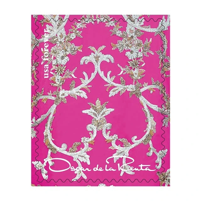 5 Forever Pink Fashion Postage Stamps // Oscar De La Renta // Pink Postage Stamps for Mailing