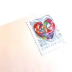 5 Heart Forever Postage Stamps Quilled Paper Heart Unused Love Stamps For Mailing Wedding Invitations and Valentines