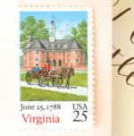 10 Vintage Virginia Postage Stamps Unused Stamps for Cards or Invitations