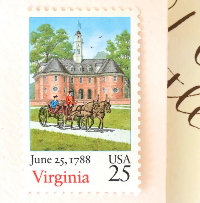 10 Vintage Virginia Postage Stamps Unused Stamps for Cards or Invitations