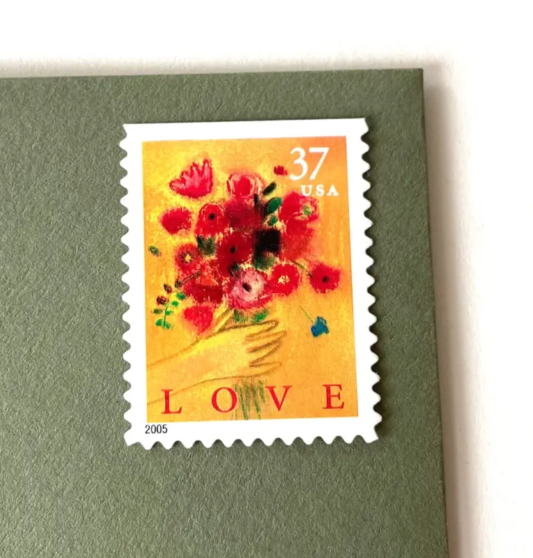 10 Poppy Stamps Unused Vintage Flower Bouquet Poppies Postage for Mailing