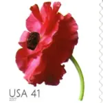 10 Poppy Stamps Unused Vintage Flower Bouquet Poppies Postage for Mailing