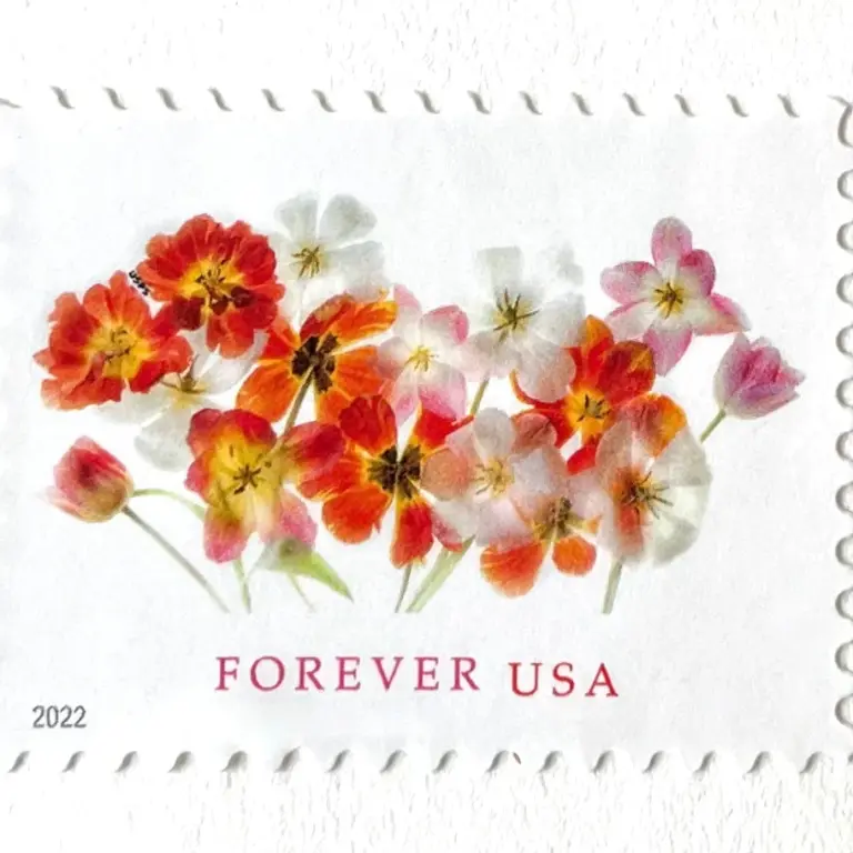 10 Wedding Flower Forever Stamps Unused Botanical Postage Stamps For Mailing