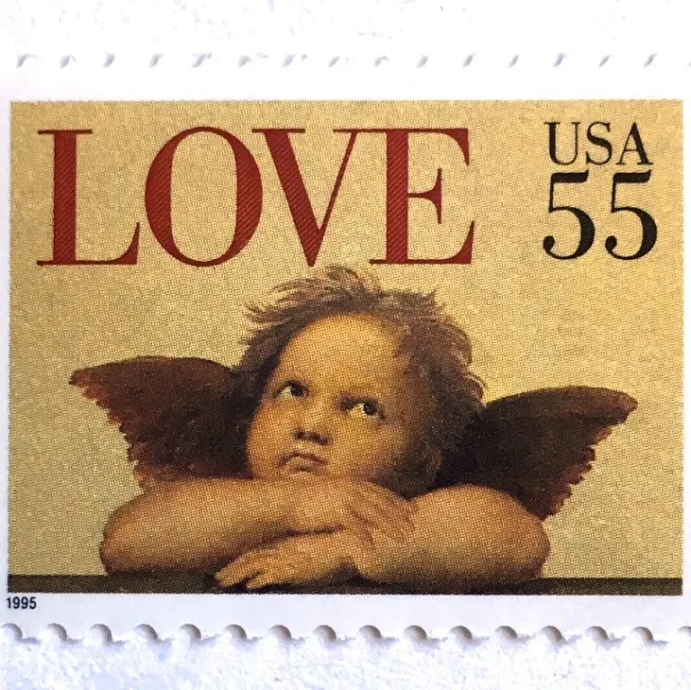 10 Classical Cherub Stamps 55 Cent Vintage Classical European Painting Postage Unused Love Stamps for Mailing
