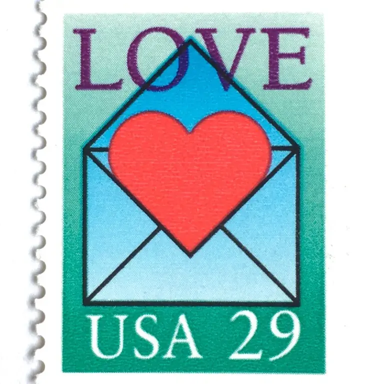 10 Vintage Love Postage Letter Writing Stamps Vintage 29 Cent Postage Stamps for Mailing