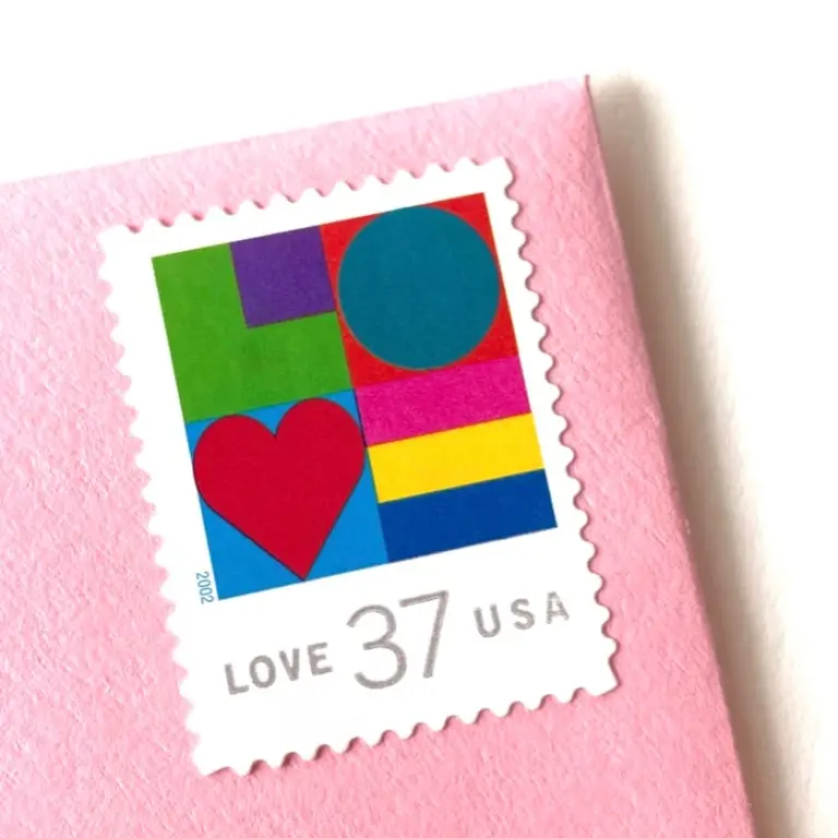 50 Modern Love Stamps Unused Vintage Colorful LOVE Postage for Mailing