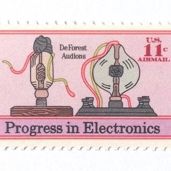 10 Vintage Pink Postage Stamps Progress in Electronics Unused Stamps for Mailing