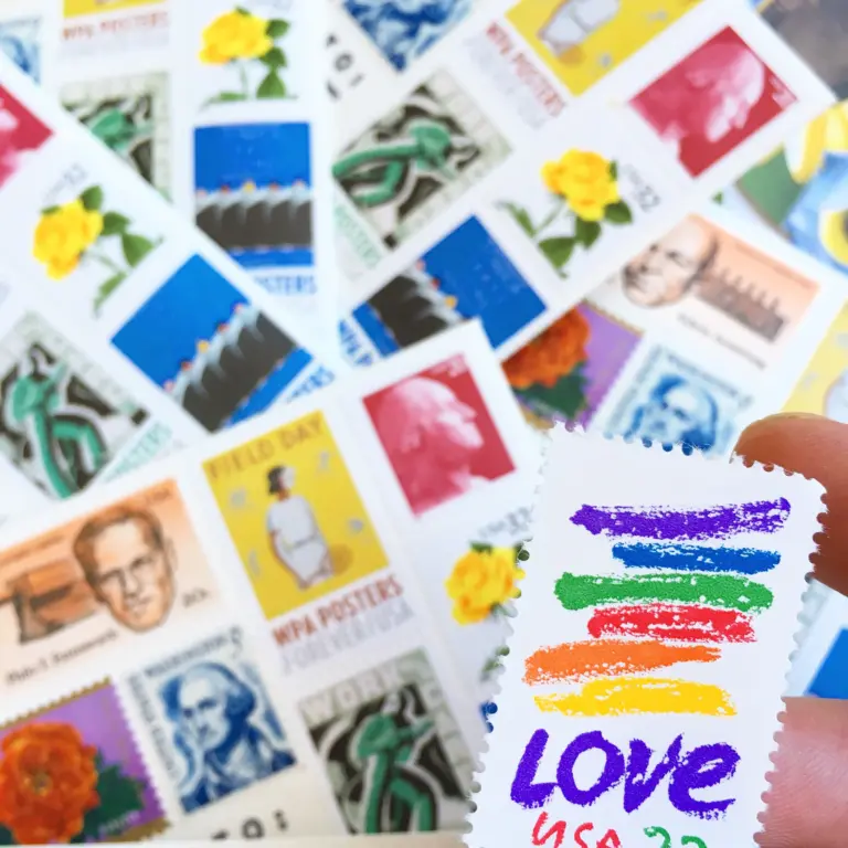 10 Rainbow Love Postage Stamps Unused Vintage Colorful LOVE Postage Stamps for Mailing