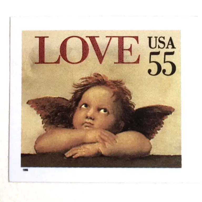 10 Classical Cherub Love Stamps 55 Cent Vintage Old World Painting Postage Unused Love Stamps for Mailing