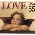 10 Classical Cherub Love Stamps 55 Cent Vintage Old World Painting Postage Unused Love Stamps for Mailing