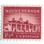 10 Mount Vernon Stamps George Washington Home Vintage Postage for Mailing