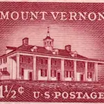 10 Mount Vernon Stamps George Washington Home Vintage Postage for Mailing